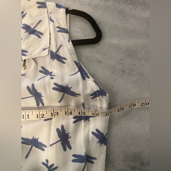 Big Island Size M Sleeveless Shell Button Dragonfly Print Collared Mini Dress - Picture 11 of 12